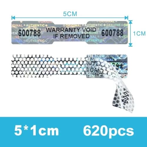 TLK&FBB Tamper Proof Hologram Stickers 620pcs (540 Labels) | High Security Tamper Evident Seal, Sequential Serial Numbering, Silver Honeycomb thumbnail 2