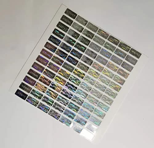 TLK&FBB Silver Tamper Evident Seal Warranty Void Labels 2cm x 1cm (0.787x0.39 inch) | 580 Pcs High Security Sequential Numbering thumbnail 7