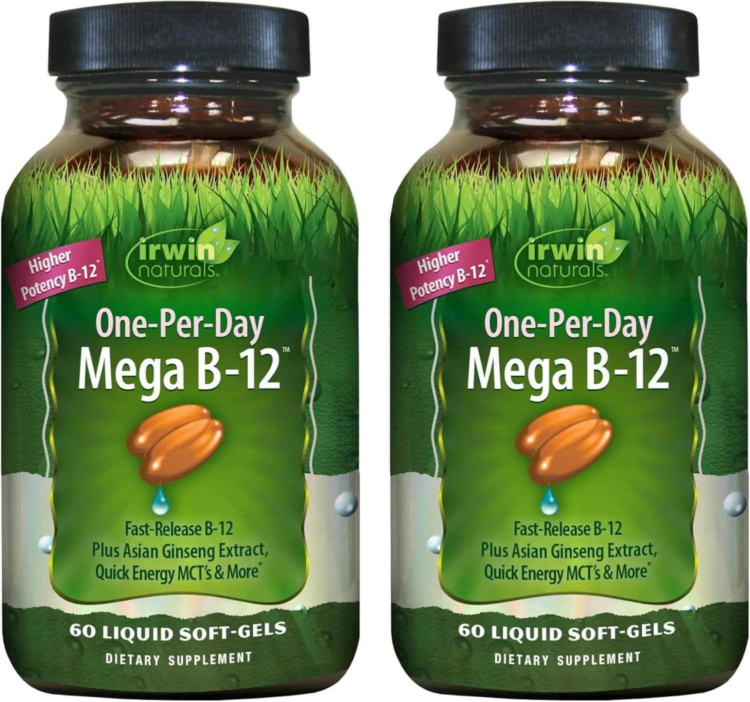 Irwin Naturals Quick Release B-12 Extra Cellular Energy Support 60 Count (Pack of 2) | Supports Daily Vitality — Softgel
