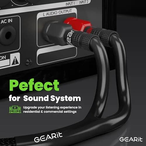 GEARit 10 Gauge Black Speaker Wire Banana Plugs CL2 Rated in-Wall 25 Feet | High Quality Copper, 25ft Length, In-Wall Rated thumbnail 5