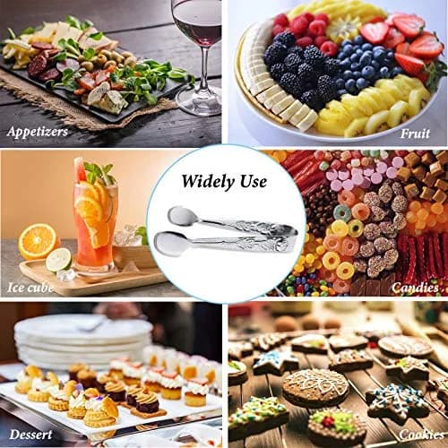 Sunenlyst Mini Serving Tongs 10.5 cm (4.13 Inch) Rose Stainless Steel | 3-Piece Set for Appetizers & Desserts thumbnail 4