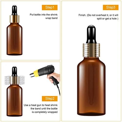 Morepack Shrink Bands for Bottles, 45x23mm Clear PVC Tamper Seals (200 Pcs) | Sealed for Your Protection thumbnail 5