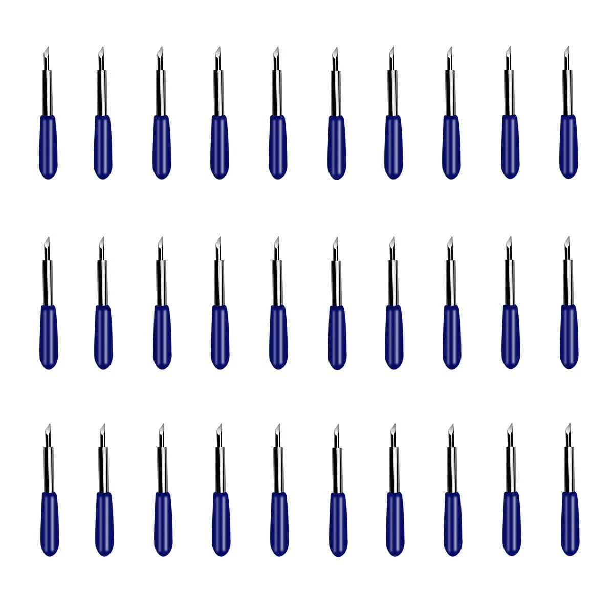 TTSAM Red 30 Pack 45 Degree Replacement Blades for Explore Air 2 Vinyl Cutter | Cuts Smoothly Up to 0.25mm — Blue