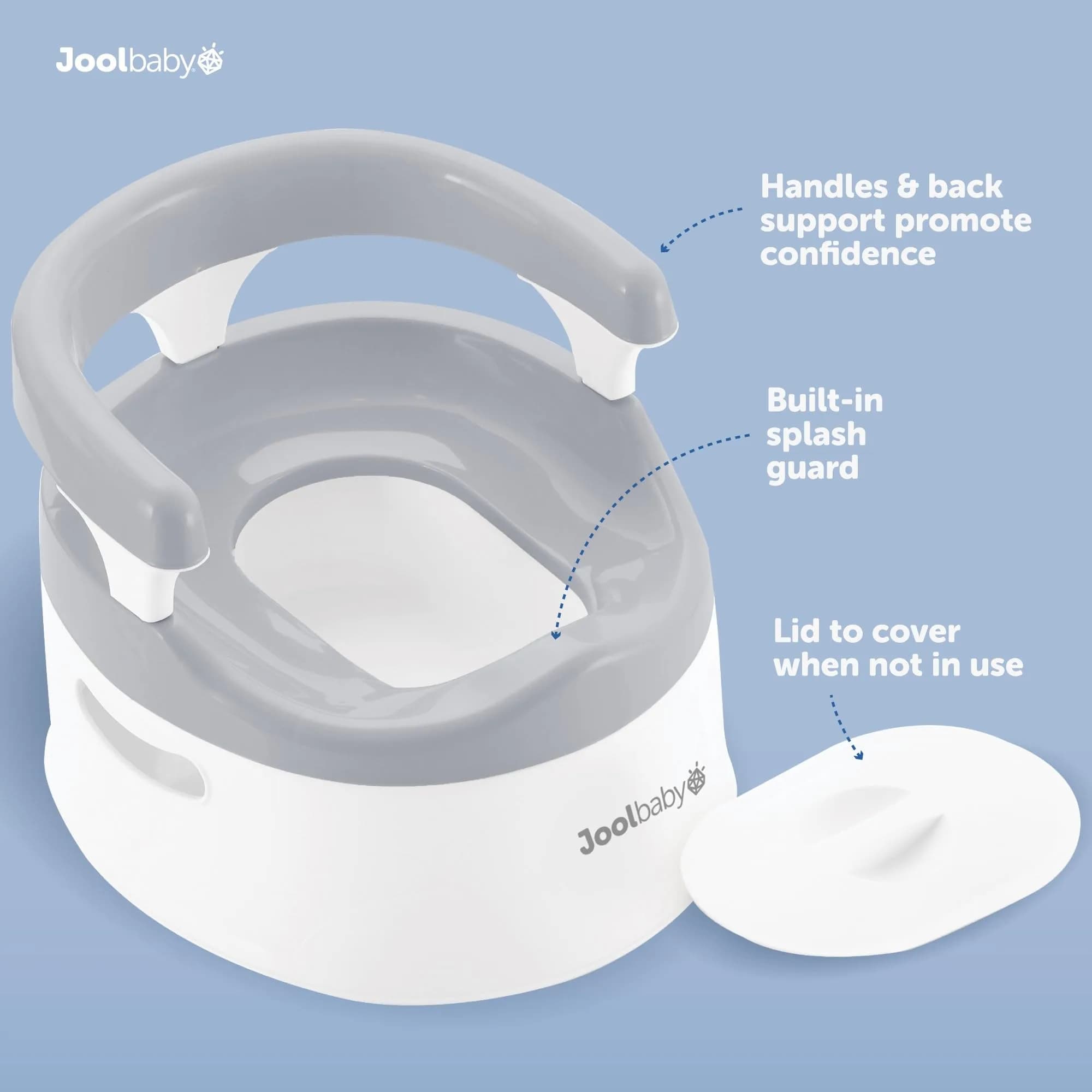 Jool Baby Potty Chair for Toddler Toilet Training | Splash Guard & Back Support (Gray) | Lightweight & Sturdy thumbnail 3