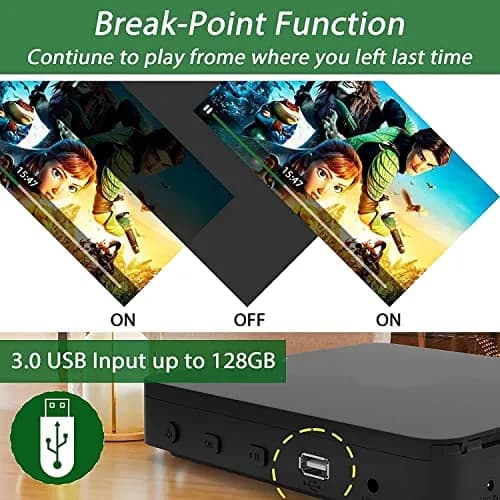DID A R Blu Ray DVD Player | Full HD 1080P, Region A Blu-Rays & DVDs, Compact Design thumbnail 7