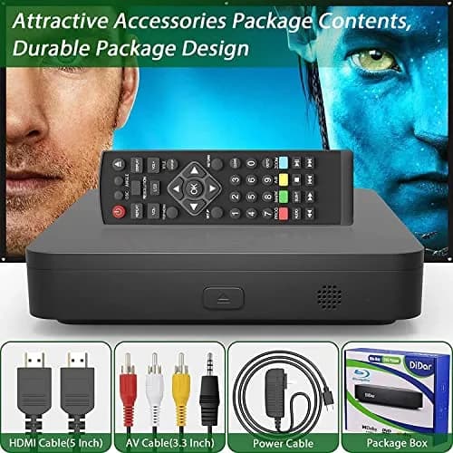 DID A R Blu Ray DVD Player | Full HD 1080P, Region A Blu-Rays & DVDs, Compact Design thumbnail 8