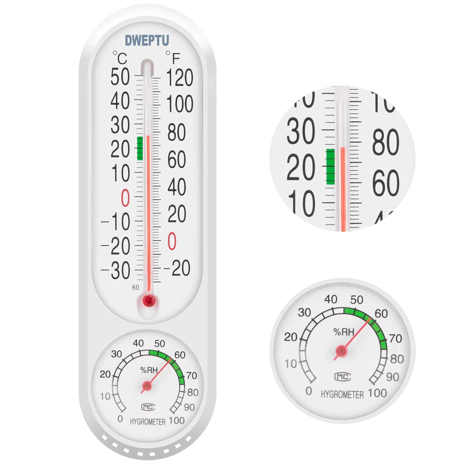 DWEPTU Analog Thermometer Hygrometer | Accurate Temperature & Humidity Gauge for Indoor/Outdoor Use - main product image