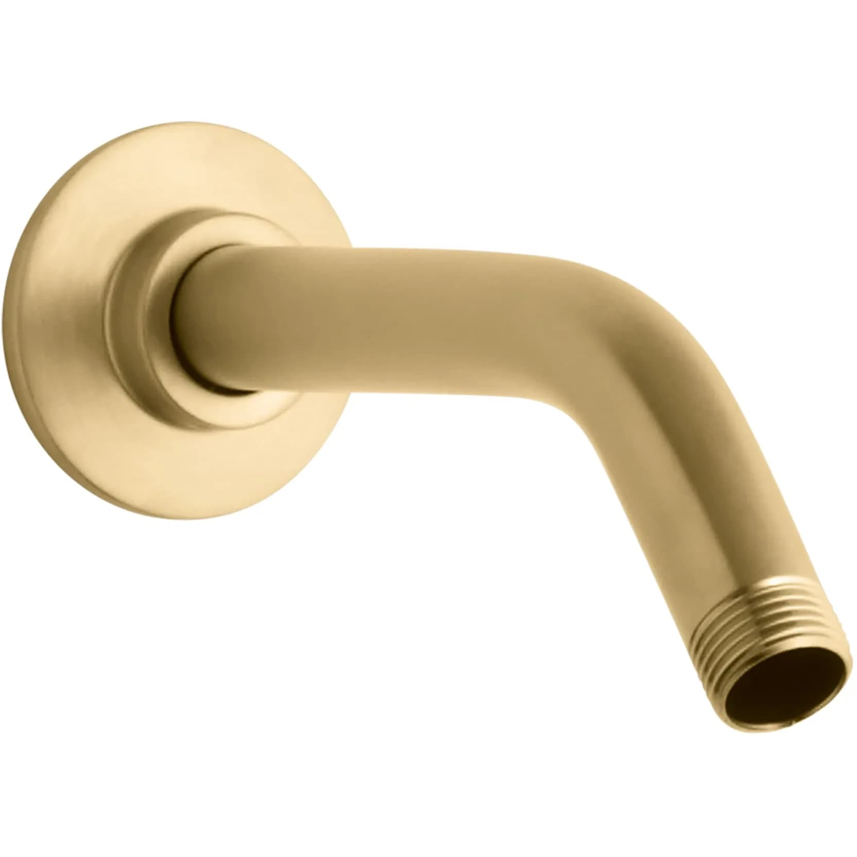 Kohler MasterShower Shower Arm and Flange 7.5-inch (19 cm) with Vibrant Brushed Moderne Brass Finish | Solid Brass Construction - main product image