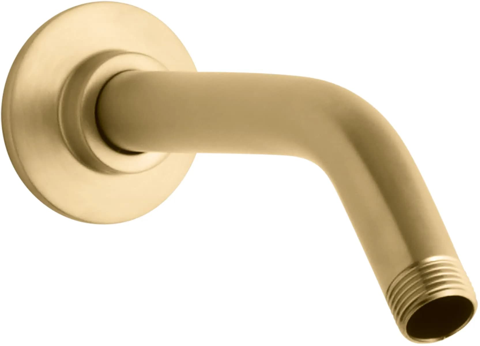 Kohler MasterShower Shower Arm and Flange 7.5-inch (19 cm) with Vibrant Brushed Moderne Brass Finish | Solid Brass Construction — Vibrant Brushed Moderne Brass