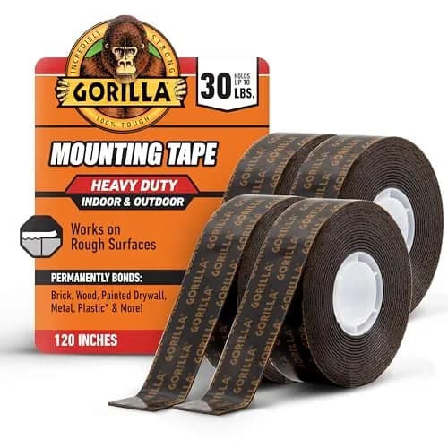 GORILLA Heavy Duty Double Sided Mounting Tape 1 inch x 120 inch (4 Pack) | Holds up to 30lbs thumbnail 1