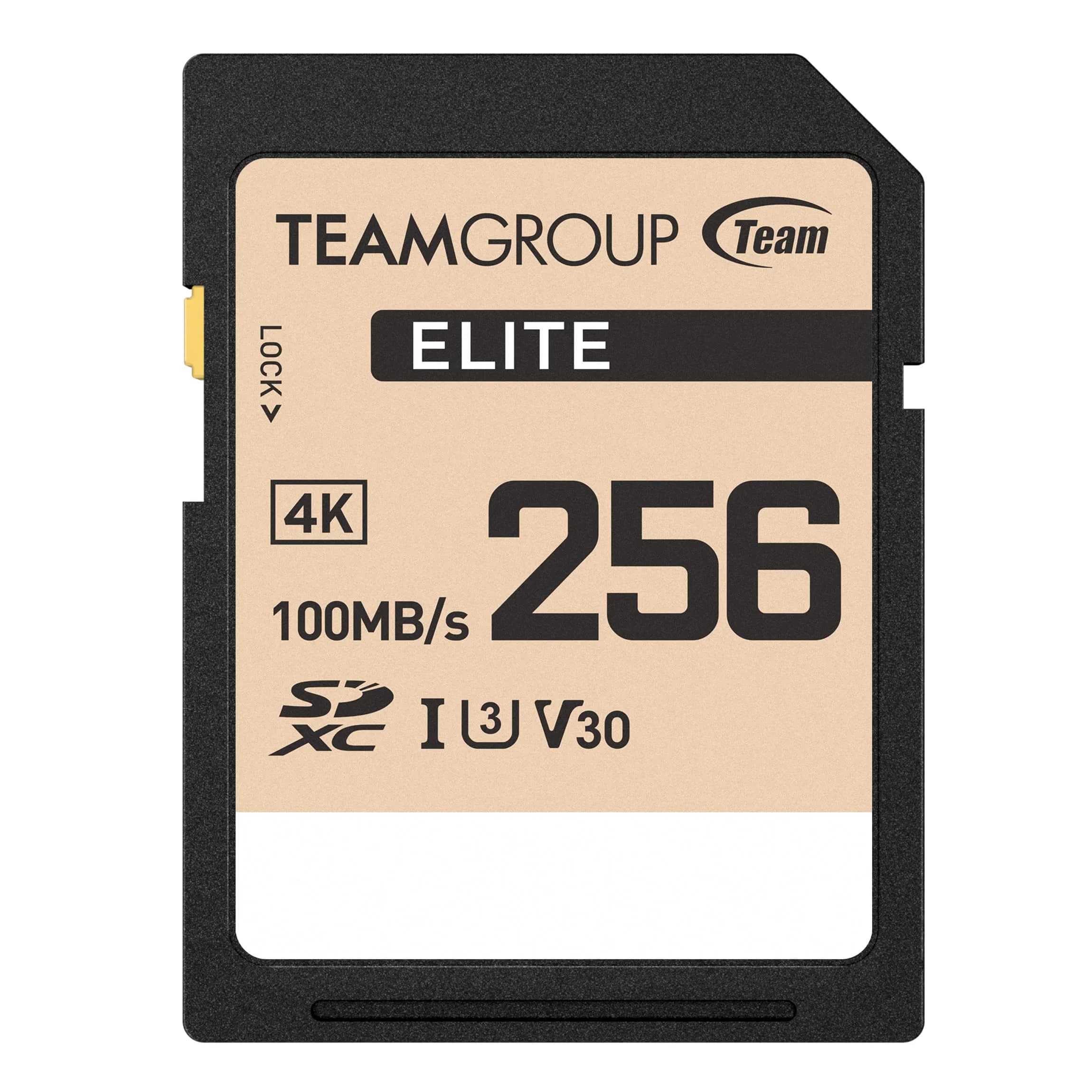TEAMGROUP Elite 1TB SDXC UHS-I U3 V30 Memory Card | 100MB/s Read Speed for 4K UHD Recording — 256GB / ELITE U3 V30