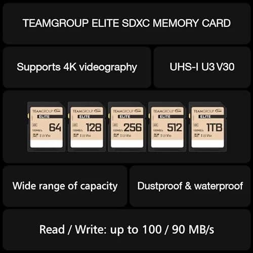 TEAMGROUP Elite 256GB SDXC Memory Card 256 GB (8.45 Fl Oz) | 4K UHD Video Recording thumbnail 5
