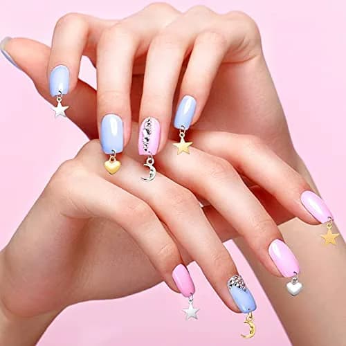 PAGOW 71PCS Dangle Nail Art Charms Kit with Hand Drill & Jump Rings | Nail Piercing Tool for Acrylic, Gel & Decorations thumbnail 8