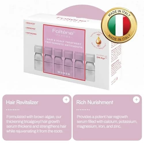 Foltene Hair Regrowth Serum, Tricalgoxyl, Anti-Thinning, 12 Vials | Nourishing scalp treatment for women thumbnail 6