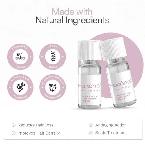 Foltene Hair Regrowth Serum, Tricalgoxyl, Anti-Thinning, 12 Vials | Nourishing scalp treatment for women thumbnail 2
