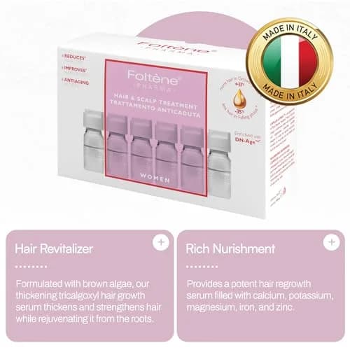 Foltene Hair Regrowth Serum, Tricalgoxyl, Anti-Thinning, 24 Vials | Nourishes & Strengthens Hair from Roots thumbnail 6