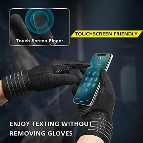 ihuan Full Finger Workout Gloves for Men with Wrist Support, Weight Lifting Gym Gloves XL | Padded Grip & Breathable thumbnail 5