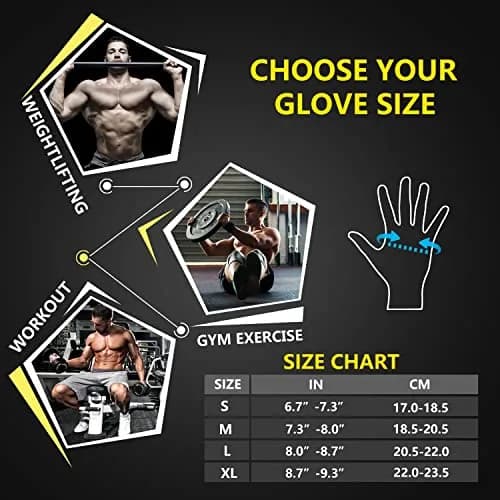 ihuan Full Finger Workout Gloves for Men, Weight Lifting Gym Gloves with Wrist Support & Touchscreen Fingers (Large, Black) thumbnail 6