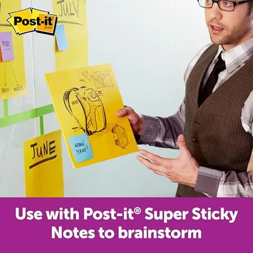 Post-it Super Sticky Big Notes, 11 x 11 Inch, Pack of 6 Pads | Bright Yellow, 30 Sheets/Pad thumbnail 4