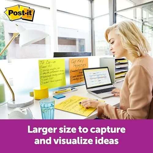 Post-it Super Sticky Big Notes, 11 x 11 Inch, Pack of 6 Pads | Bright Yellow, 30 Sheets/Pad thumbnail 2