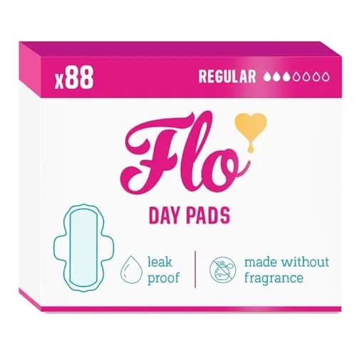 FLO Day Menstrual Pads 88 Count | Organic Bamboo Period Pads with Wings, Ultra-Thin, Regular Flow thumbnail 1