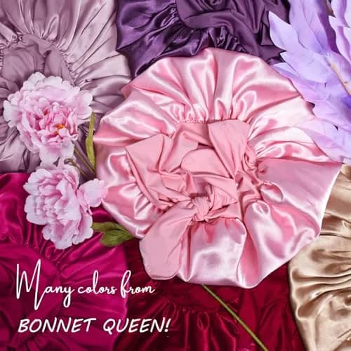 BONNET QUEEN XL Large Silk Bonnet for Sleeping 16.5in | Keeps Hair Moisture & Fits All Hair Types thumbnail 6