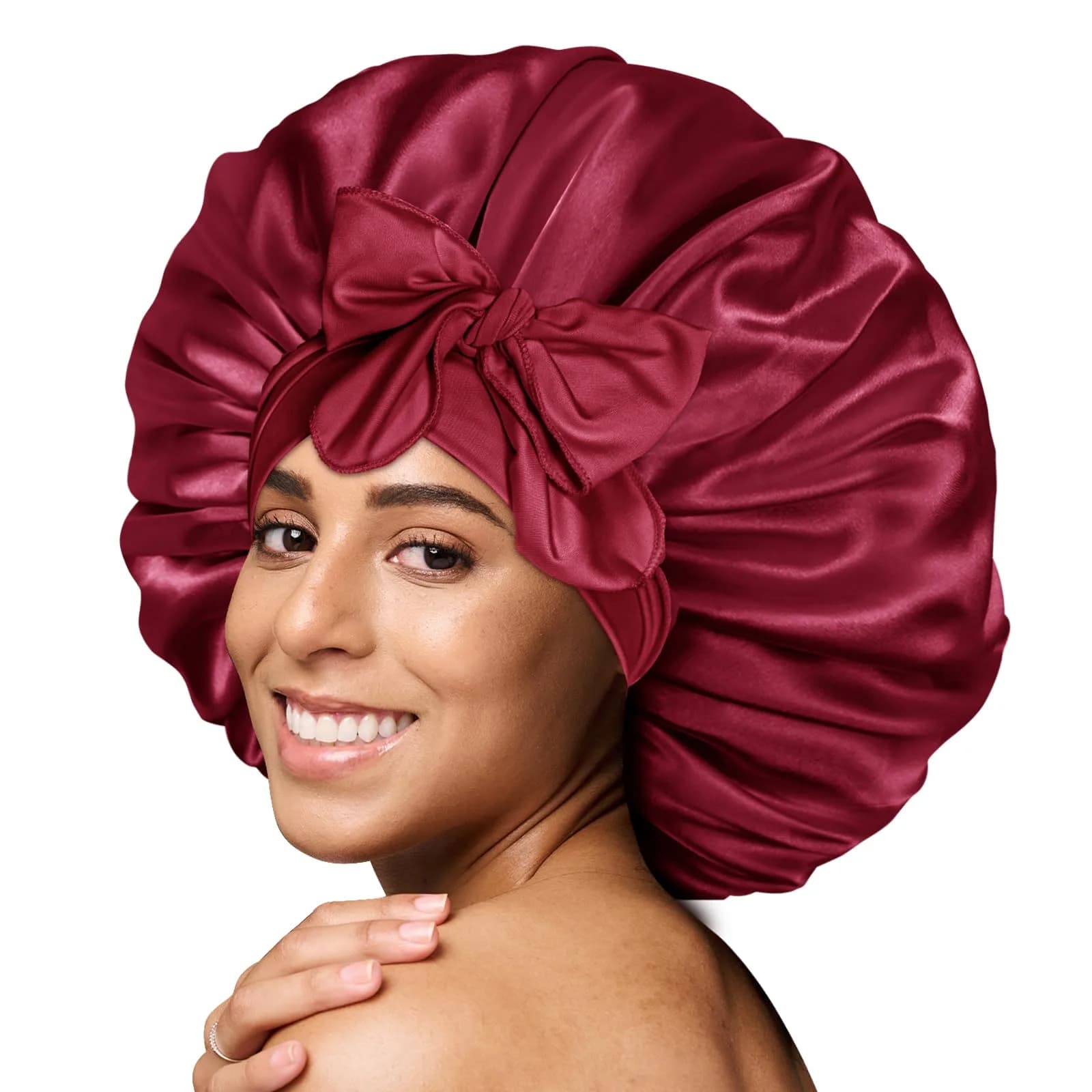 BONNET QUEEN XL Large Silk Bonnet for Sleeping 16.5in | Keeps Hair Moisture & Fits All Hair Types