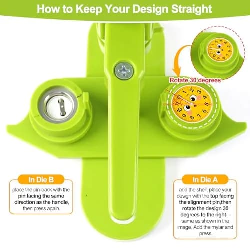 MK.Bear Button Maker Machine 25mm | DIY Gift, Easy Operation, Green thumbnail 5