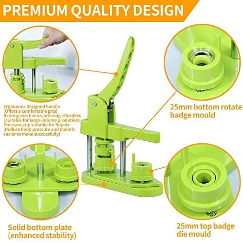 MK.Bear Button Maker Machine 25mm | DIY Gift, Easy Operation, Green thumbnail 7