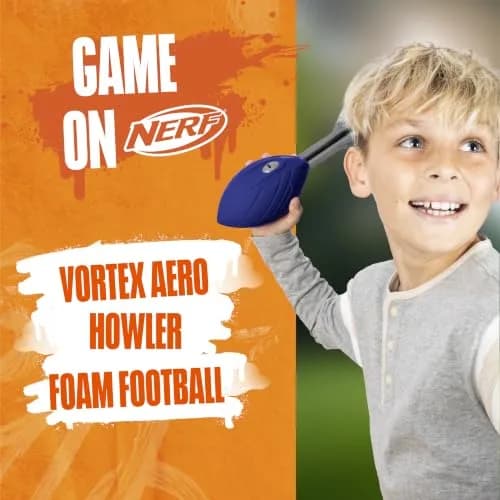 Nerf Vortex Aero Howler Foam Ball – Blue – 8 cm (3.19") | Whistling Flight & Long-Distance Passes thumbnail 2
