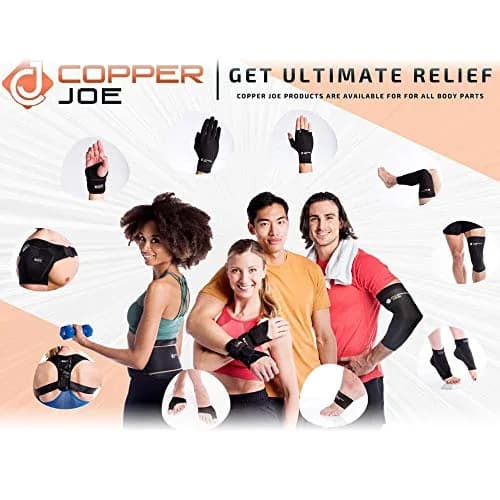 Copper Joe Full Leg Compression Sleeve Medium Black | Copper Infused Support for Knee, Thigh, Calf, Arthritis, Running & Basketball thumbnail 5