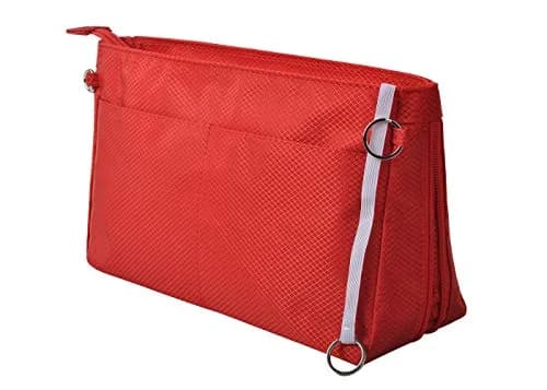Vercord Expandable Red Nylon Handbag Purse Organizer Insert Liner Shaper Bag - Medium thumbnail 1