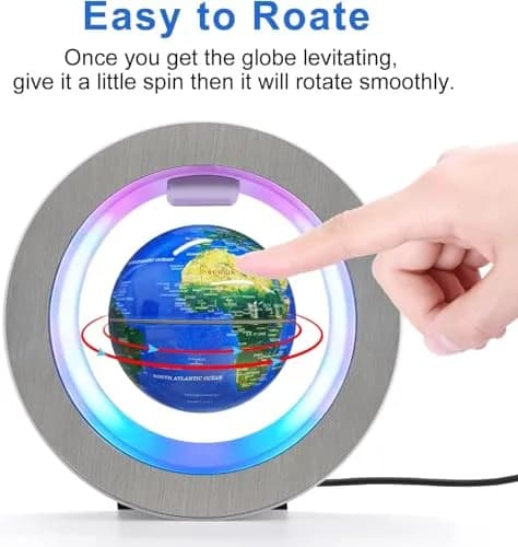 Flagest Magnetic Levitation Floating Globe with LED Lights 4 Inches (10.16 cm) | Educational Desk Decor thumbnail 7