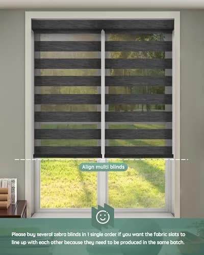 Yoolax Motorized Zebra Blinds with Remote | Room Darkening Smart Blinds for Home & Office thumbnail 8
