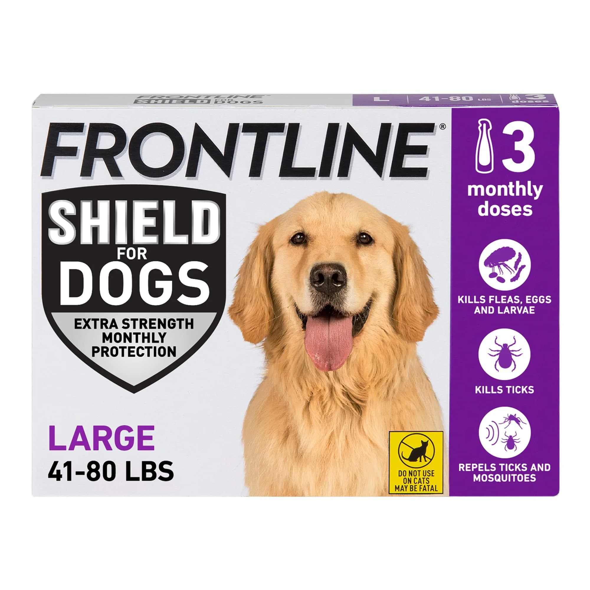 Frontline Shield Flea & Tick Treatment for Large Dogs 41-80 lbs. | Waterproof Monthly Protection - main product image