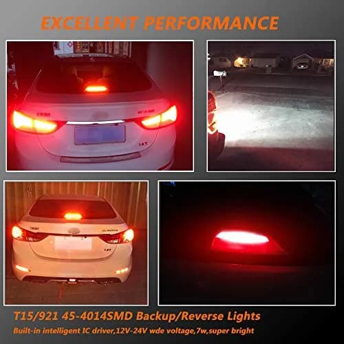 firiKer Vehicle Light Bulb 4PCS Brilliant Red 921 T15 W16W | Error Free Reverse Lights thumbnail 5