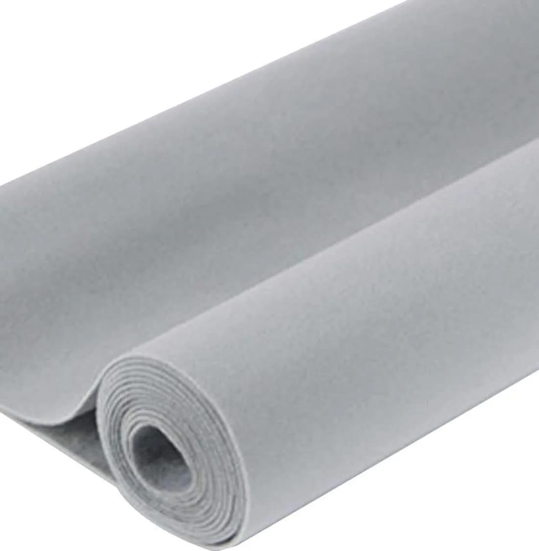 CHENGZHG Black Velvet Flocking Liner 45cm x 200cm (17.7" x 78") | Peel and Stick Adhesive Fabric for Drawers and Crafts — Light Grey