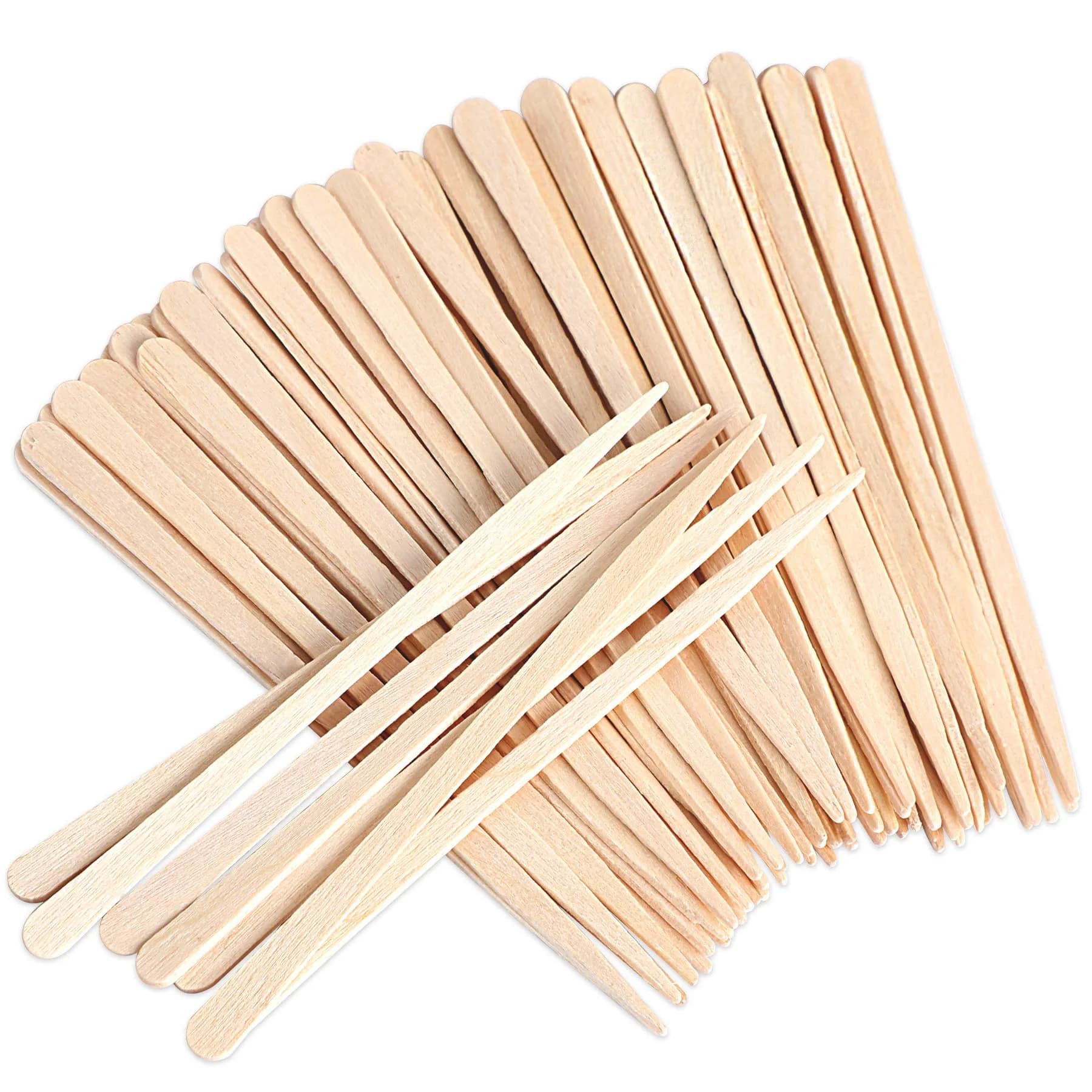 JANYUN 200 Pcs Wooden Waxing Sticks Applicator Slanted Handle | Precise Application for Eyebrows, Bikini, Face — Without Handle