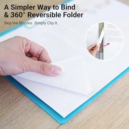 Kokuyo Portfolio Folder with Pockets, Light Blue, A4/Letter Size | Dual-Purpose Clip & Pocket Design thumbnail 6