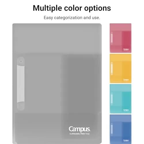 Kokuyo Portfolio Folder with Pockets, Light Blue, A4/Letter Size | Dual-Purpose Clip & Pocket Design thumbnail 7