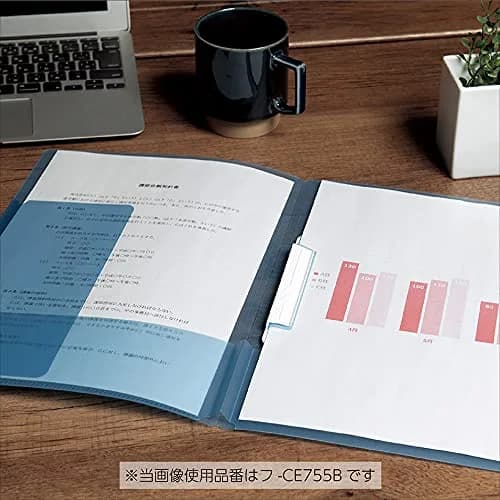 Kokuyo Portfolio Folder with Pockets, Light Blue, A4/Letter Size | Dual-Purpose Clip & Pocket Design thumbnail 2
