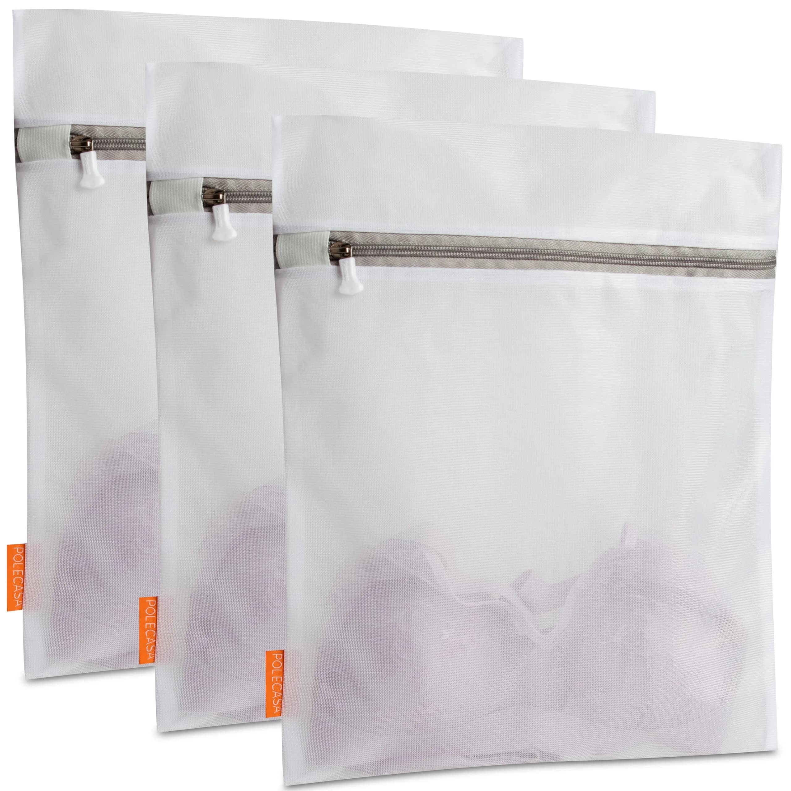 Polecasa Jumbo Mesh Laundry Bags 24x24 Inch (60x60 cm) - Pack of 2 | Protects Delicates & Bulky Items — Fine Mesh / 3 Medium