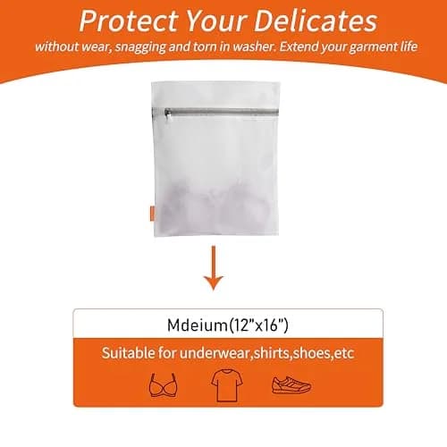 Polecasa Mesh Laundry Bags 3 Pack, 12 x 16" Medium, Fine Mesh | Durable, Auto-Lock Zipper, Safe for Delicates thumbnail 2