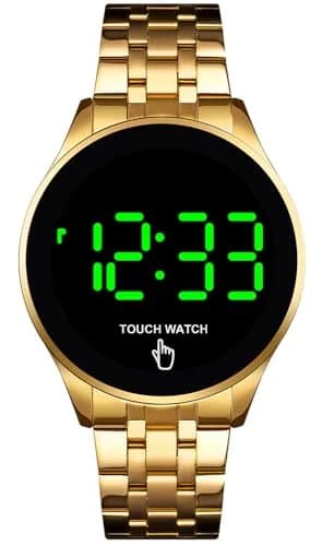 PASOY Men's Gold Digital LED Touch Screen Watch 42mm (1.65in) | Modern Style & Everyday Practicality thumbnail 1