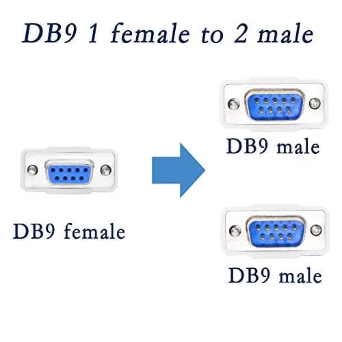 PNGKNYOCN 30cm DB9 Y Splitter Cable DB9 9 Pin 1 Female to 2 Male RS232 Serial Adapter thumbnail 2