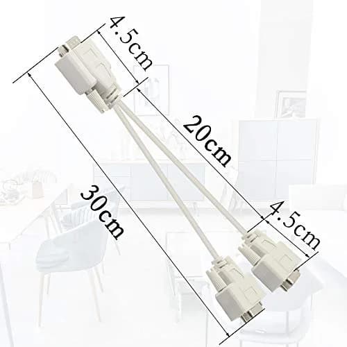 PNGKNYOCN 30cm DB9 Y Splitter Cable DB9 9 Pin 1 Male to 2 Female Rs232 Serial Adapter thumbnail 5