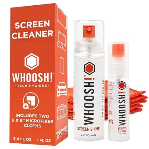 WHOOSH! Screen Shine Duo XL Screen Cleaner Spray & Wipe 130ml (4.4 Fl Oz) | Safe for All Screens & Lenses thumbnail 1