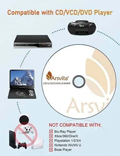 Arsvita CD Laser Lens Cleaner Disc Set for CD/VCD/DVD Player | Easy Laser Lens Maintenance thumbnail 3