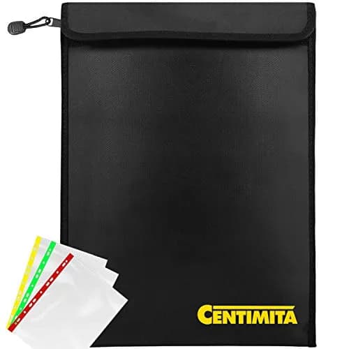 Centimita Fireproof Document Bag Waterproof Safe Folder 15"x11" | Fire & Water Resistant Storage thumbnail 1