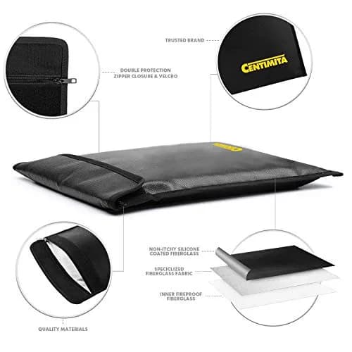 Centimita Fireproof Document Bag Waterproof Safe Folder 15"x11" | Fire & Water Resistant Storage thumbnail 3